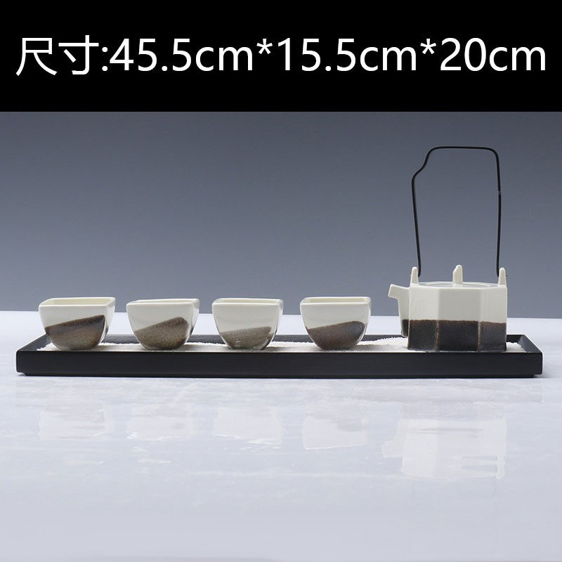 新中式茶具托盘组合摆件样板房茶室摆设桌面茶几八角茶具套装软装