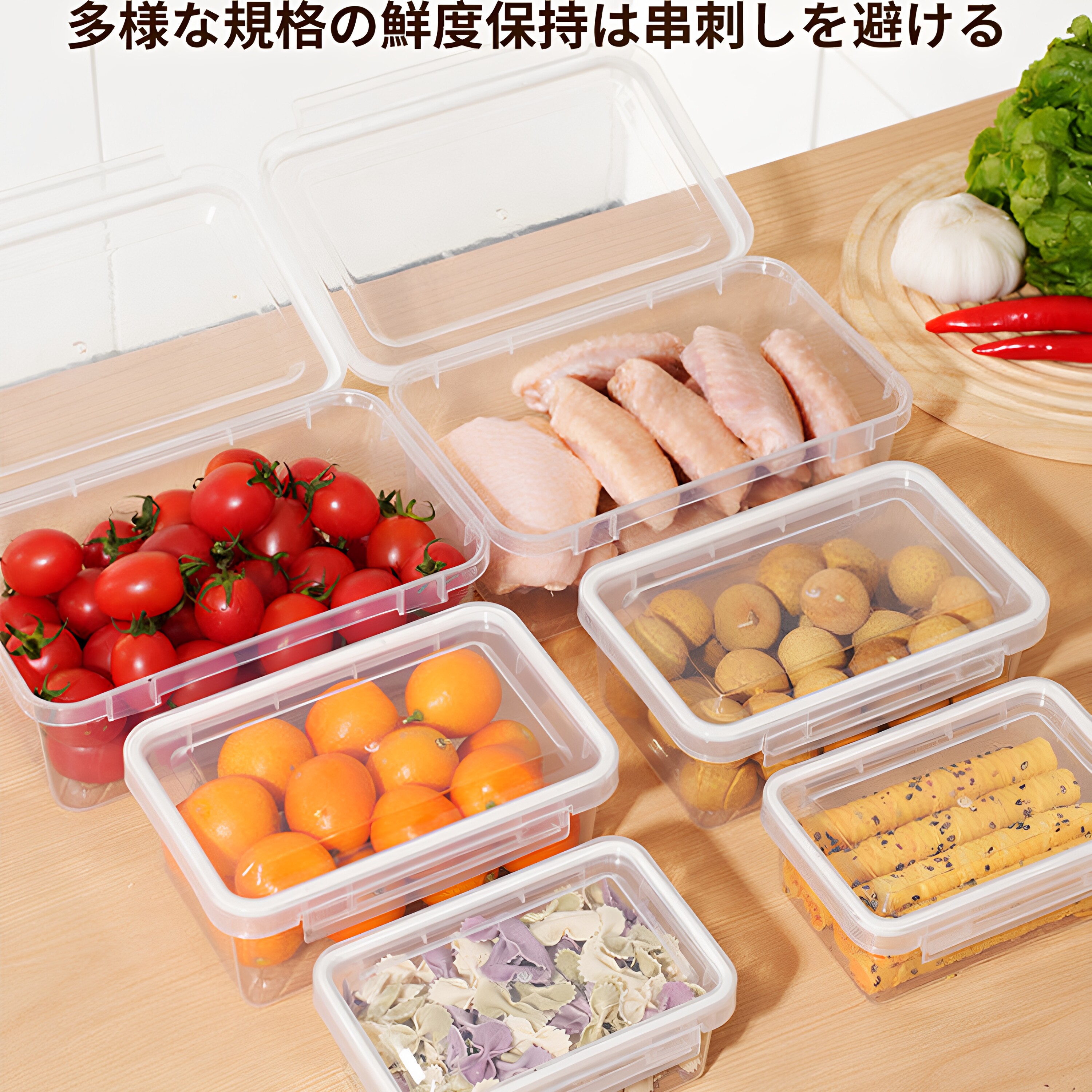 翻盖收纳盒保鲜盒储物盒塑料厨房冰箱密封盒香料盒食品级冷冻连盖图片
