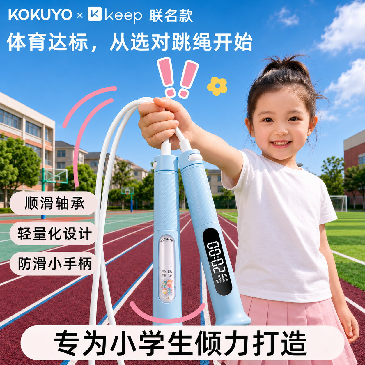 国誉keep竞速计数跳绳中小学生体育考试专用轴承儿童初学者绳子