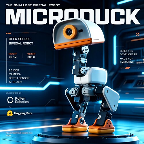 【Microduck】机器鸭周边手办玩具桌面实物模型非智能学习机器人