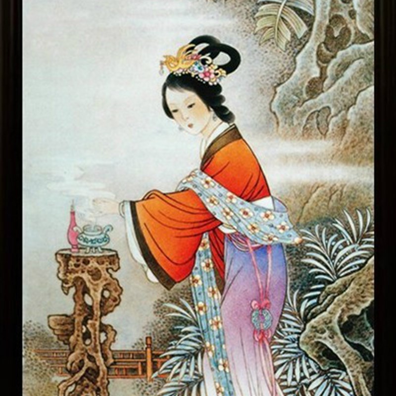 景德镇 瓷板画 四条屏 四大美女 美女图 四条屏 瓷画 陶瓷艺术品