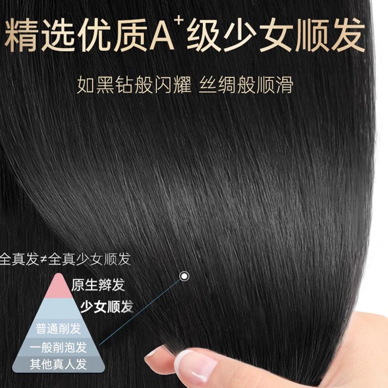 真发发片无痕隐形全真人发增发量蓬松接发假发女长直发三片式假发