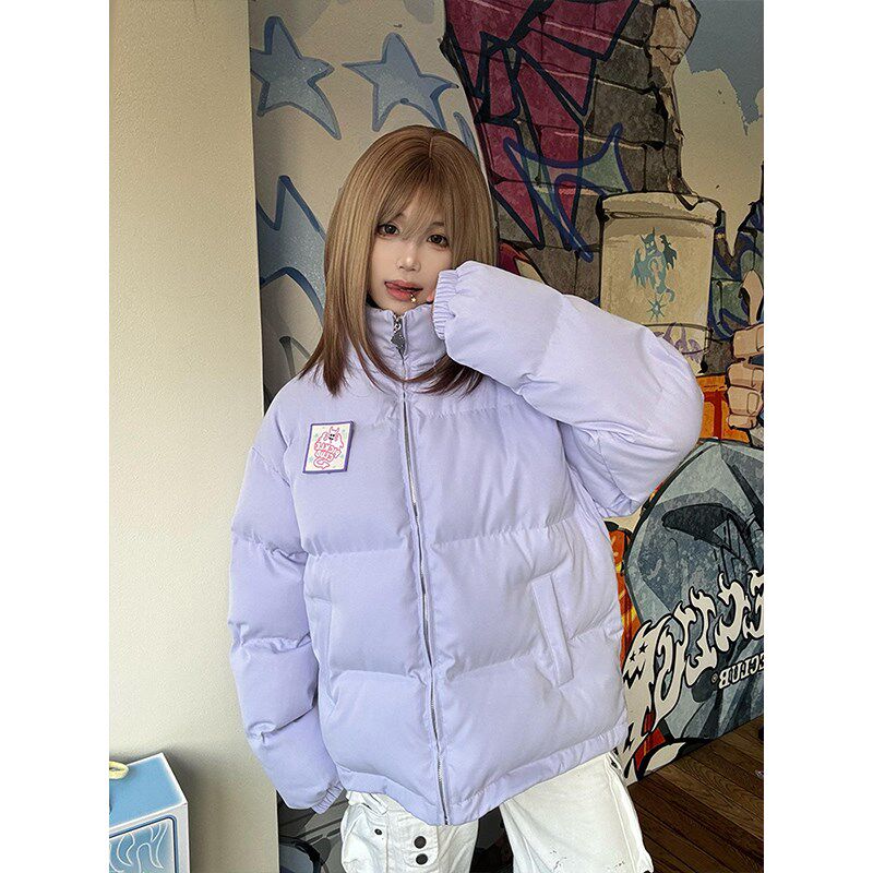 梁拌泡菜【变换魔术贴】百搭幽灵蓝色棉服外套加厚秋冬棉衣男女潮
