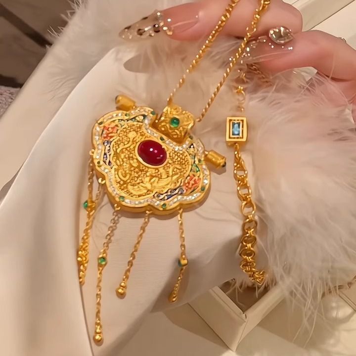 【一物一证】S999纯银吊坠女国潮轻奢高级感同心锁颈链本命年吊坠