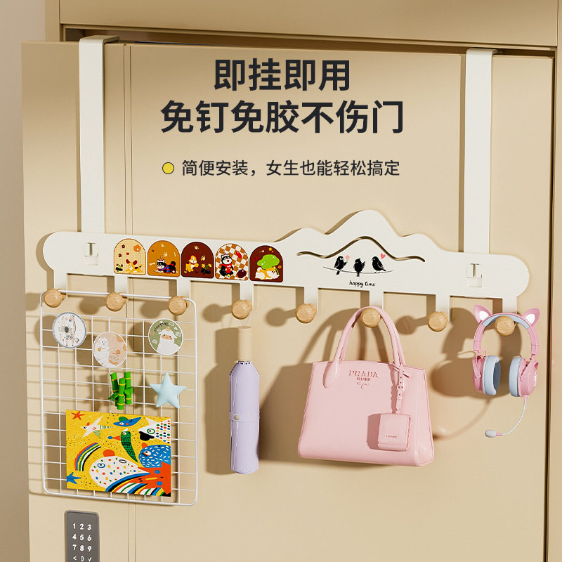 实木门后吸盘挂钩入户门免打孔门后挂衣架不伤门壁挂衣帽架高颜值图片