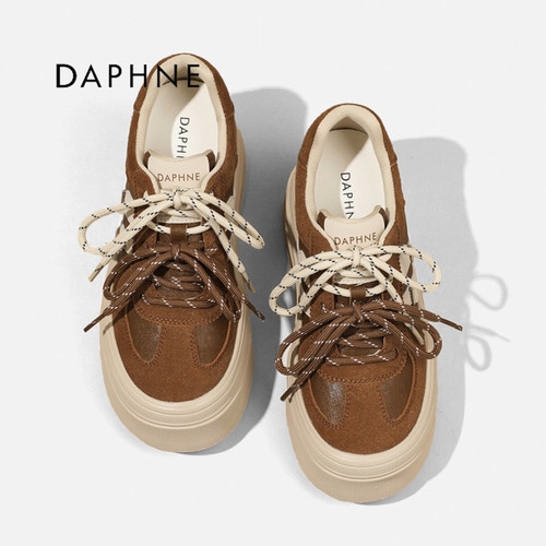 Daphne/达芙妮拼色双鞋带休闲鞋