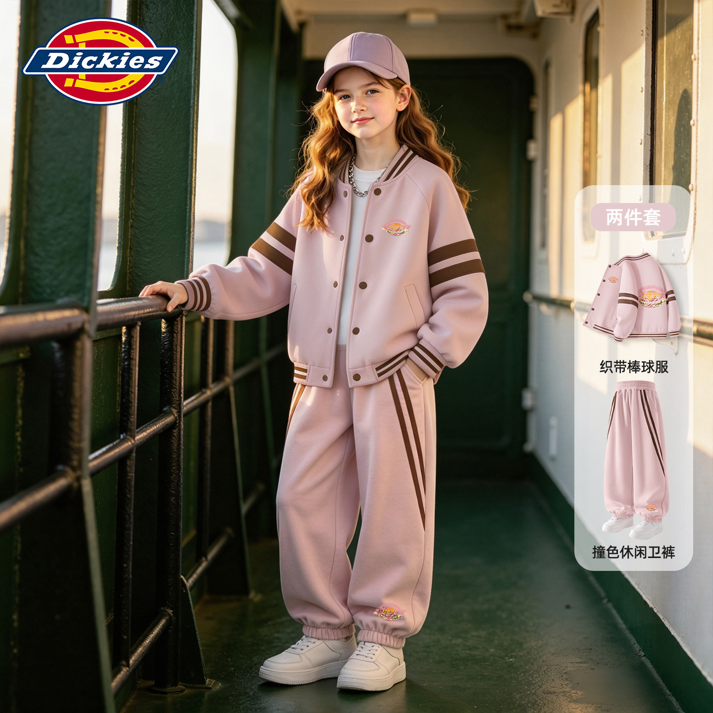 Dickies女童秋季套装2026新款女孩外套棒球服秋装儿童休闲裤卫裤
