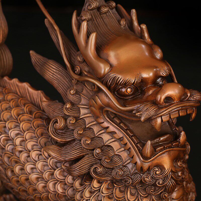 匠泽铜魂 纯铜威武麒麟摆件家居装饰品摆件办公室摆件开业礼品