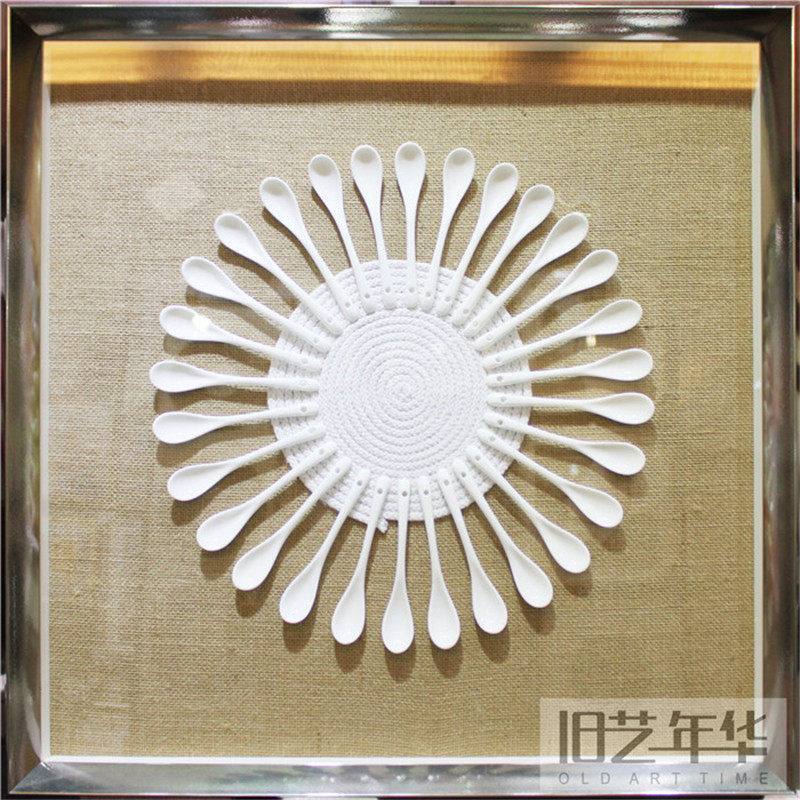 新款 创意调羹勺子实物立体挂画 客厅卧室餐厅饭厅厨房装饰画
