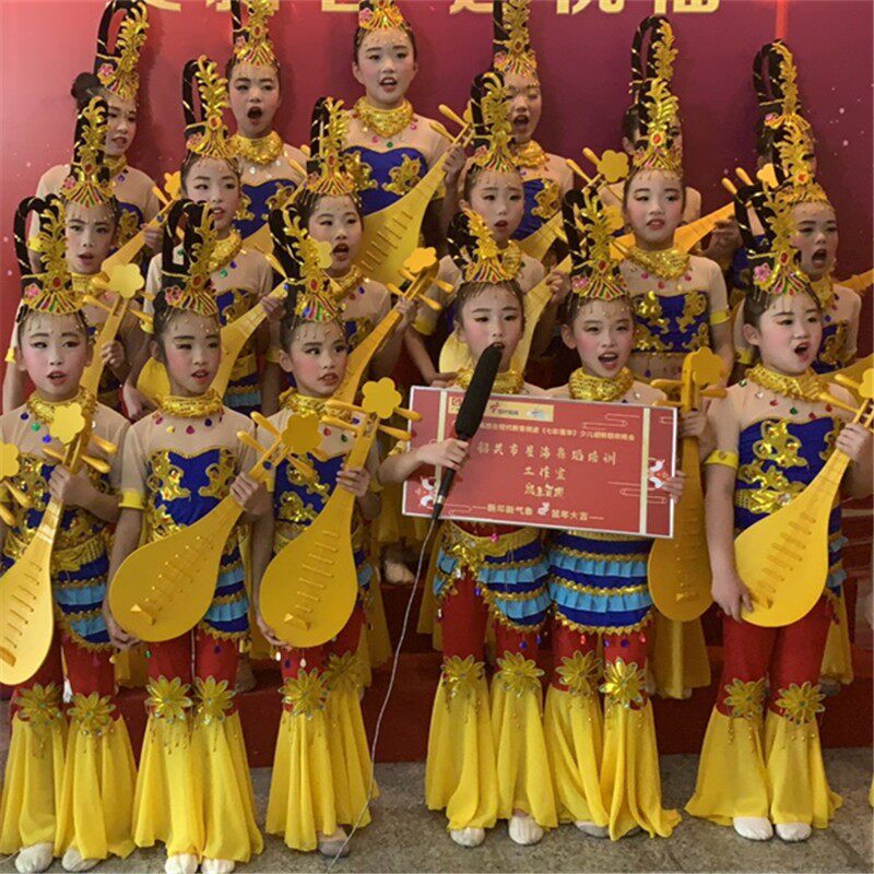 敦煌飞天舞蹈服装嫦娥奔月琵琶民族古典舞演出服女繁弦妙引仙女服