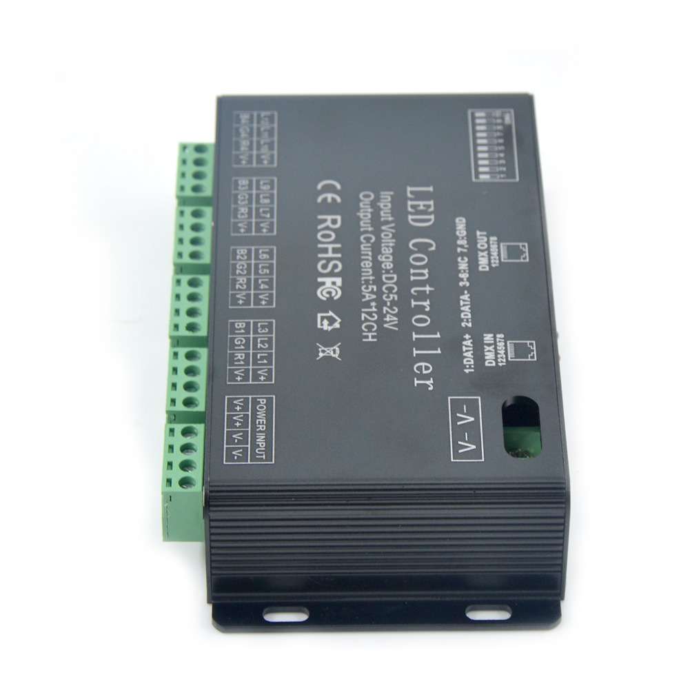DMX恒压解码器12通道 12CH DMX控制多通道DMX控制器DMX解码器现货
