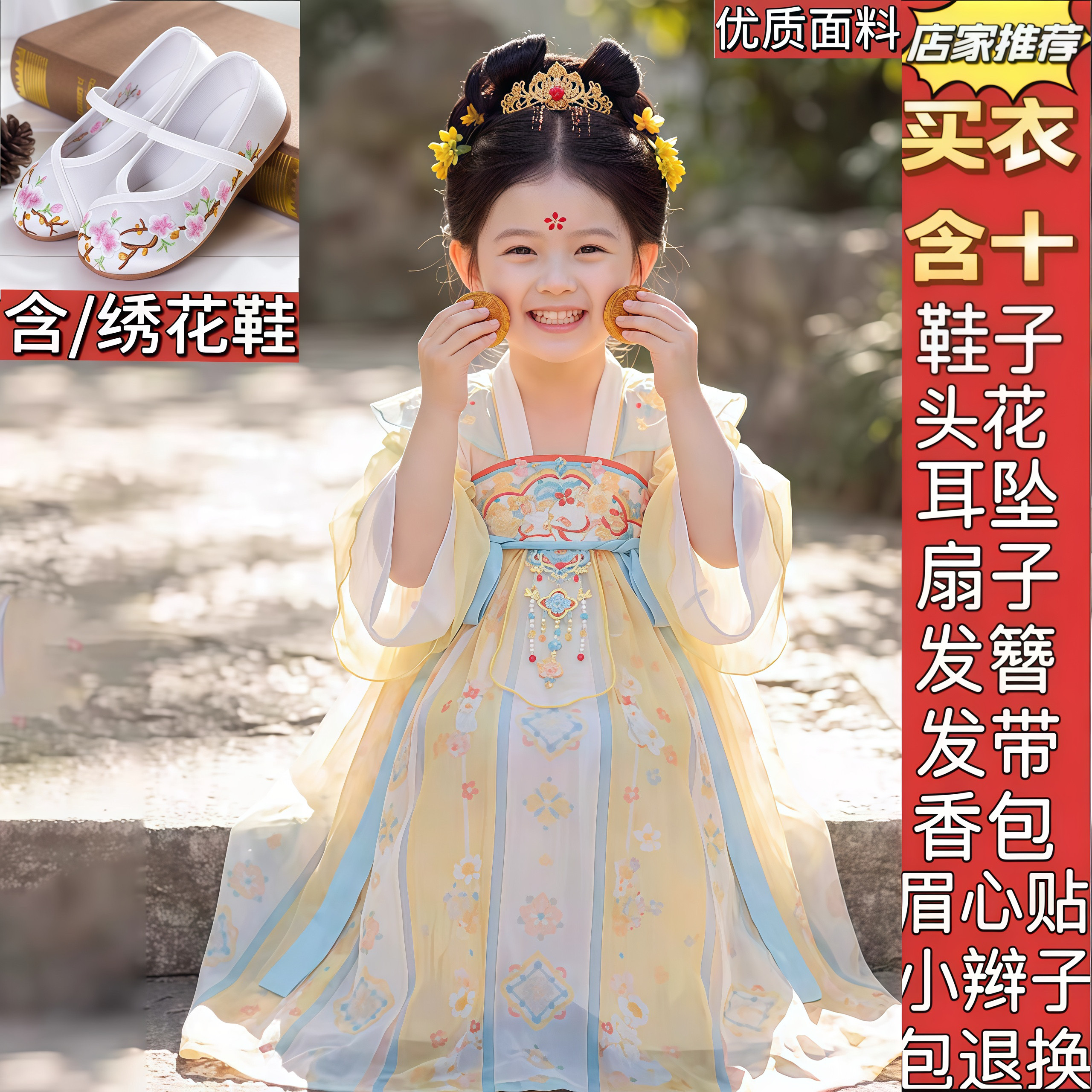 汉服女童秋季2026新小女孩古风绝美唐装连衣裙中秋演出超仙公主裙
