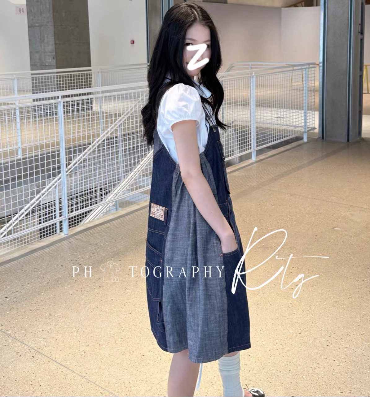 Rtg Clothing新款小众设计师品牌原单正品棉麻牛仔背带裤