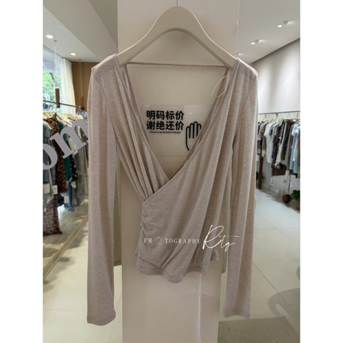 Rtg Clothing新款小众设计师款原单正品长袖深V净版上衣T