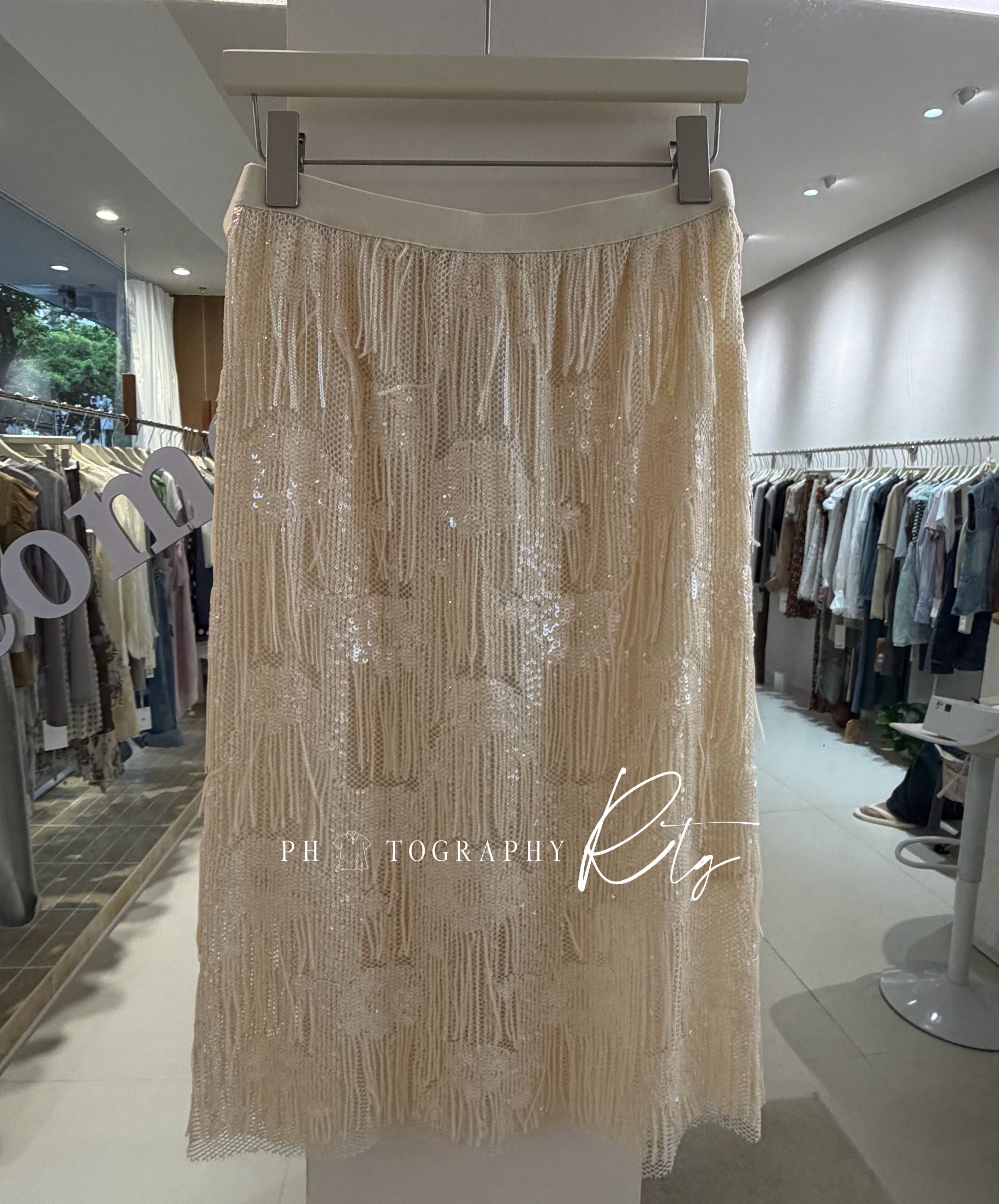 Rtg Clothing新款小众设计师款原单正品时尚流苏亮片半身裙