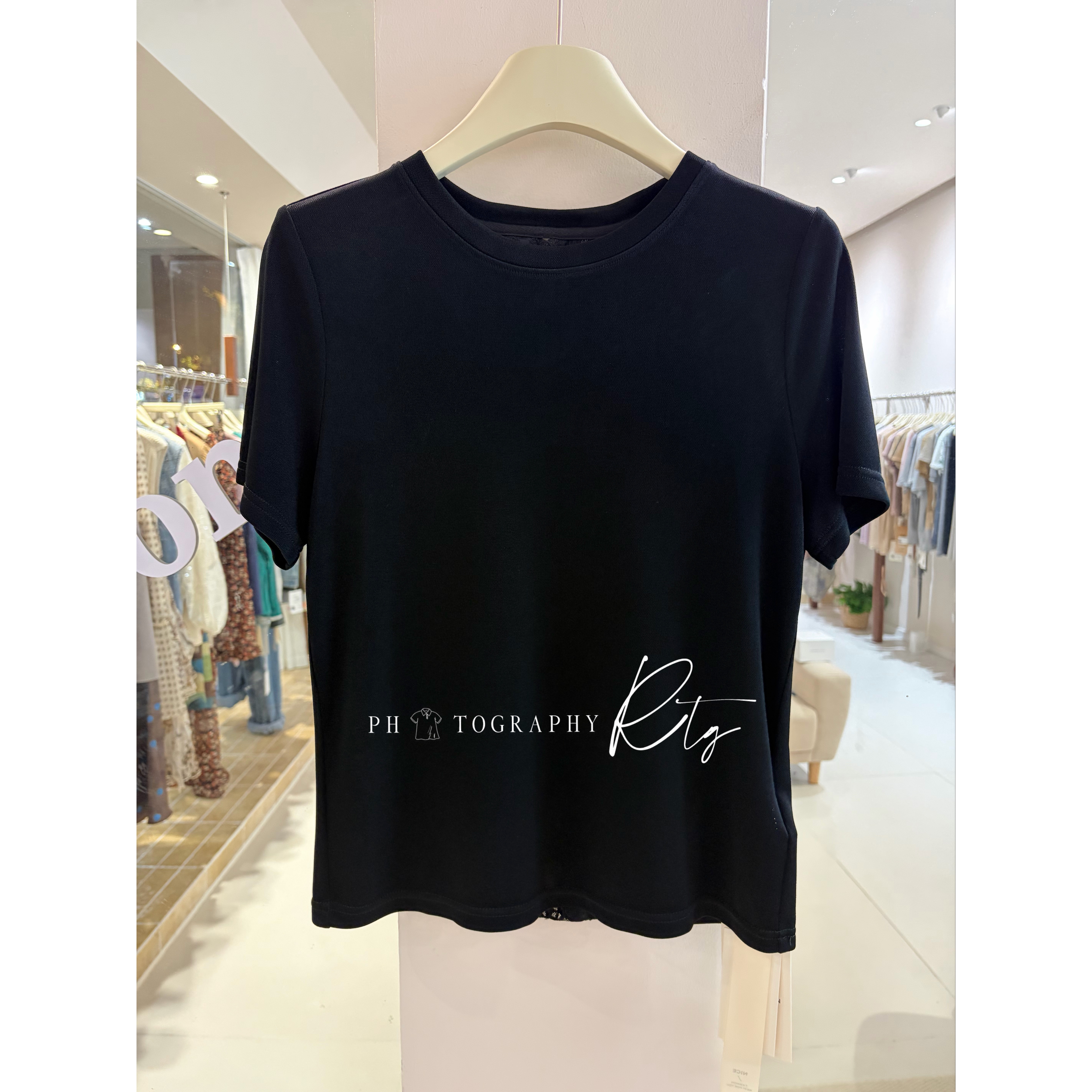 Rtg Clothing新款小众设计牌原单正品时尚气质圆领拼蕾丝短袖T恤