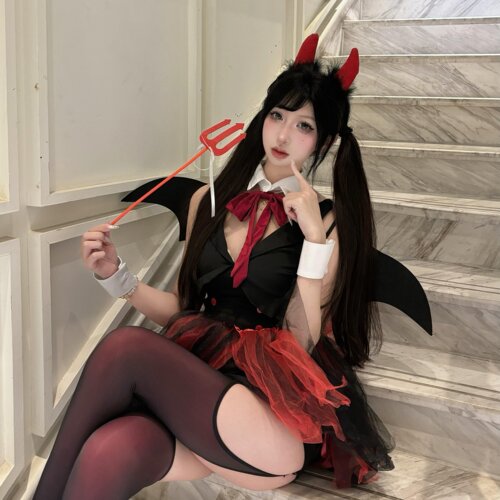 恶魔蝙蝠翅膀黑色小恶魔角发饰cos服饰出片拍照道具晚会派对装饰