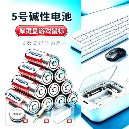 飞利浦5号碱性无汞键盘鼠标电池