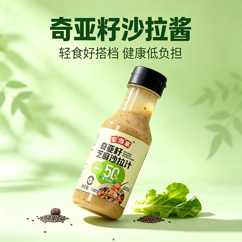 奇亚籽沙拉汁瓶装180g轻食水果蔬菜拌汁芝麻酱凉拌汁健身家用调味