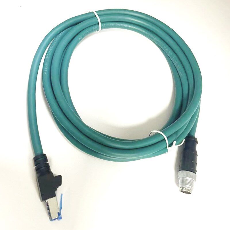 M12 X型8芯公头转RJ45连接器CAT6a超6类网线5米转接头M12总线控制