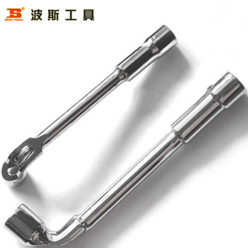 波斯工具L型双头套筒扳手  穿透式铣孔 7字型烟斗型双头弯头扳手