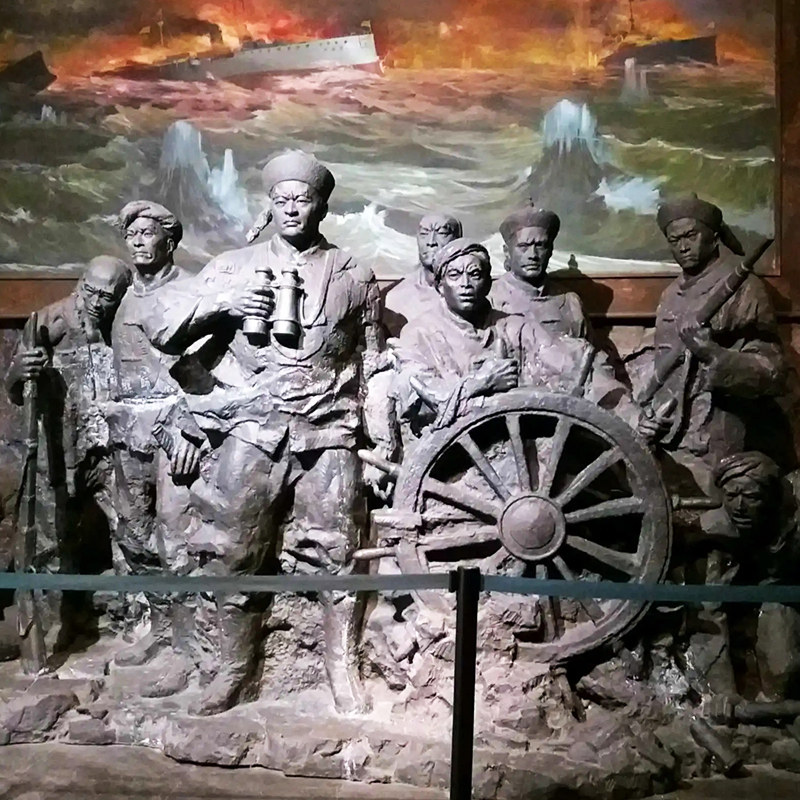 定制户外广场大型铜雕像园林景观甲午战争塑像制作城市艺术品雕塑