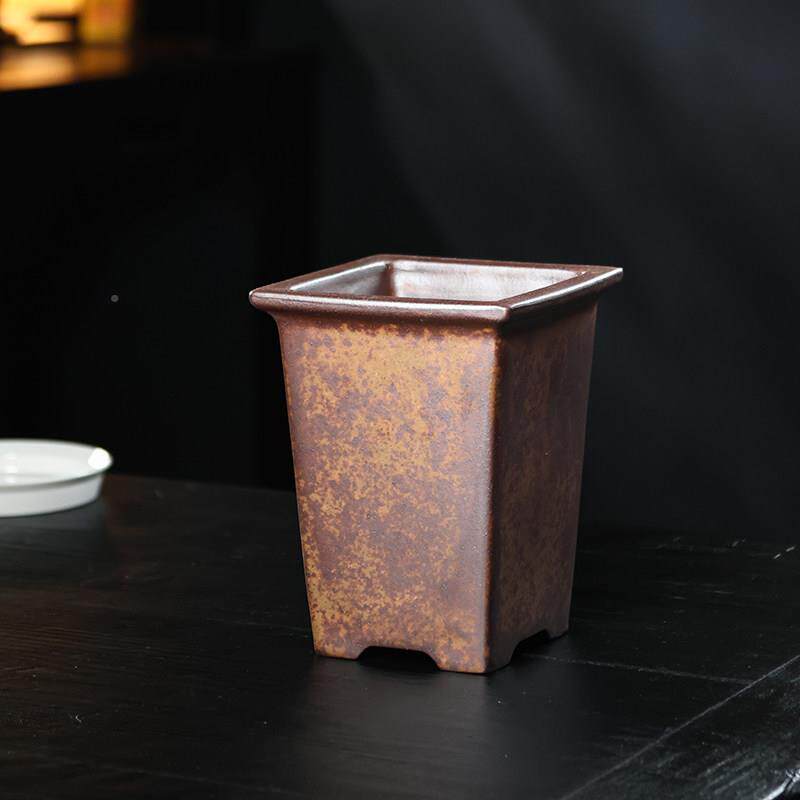 紫托砂花盆兰花盆陶瓷DDS砂花盆带盘春蕙建紫吊寒兰草兰花专用花