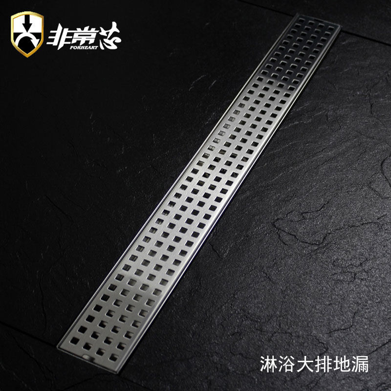 长条型防臭地漏星格款304不锈钢淋浴室卫生间大排量长方型中侧排