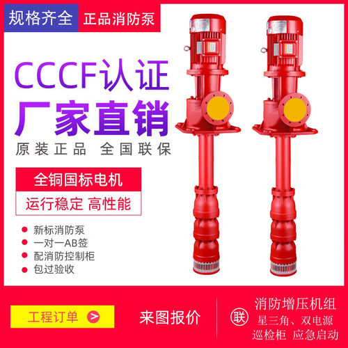 XBD立式长轴消防泵轴流深井泵干拭液下消防水泵喷淋泵消火栓泵3CF