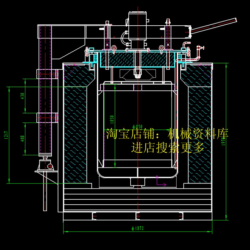 105kw井式气体氮化炉CAD图纸纤维结构焊接不锈钢炉罐设计资料(678