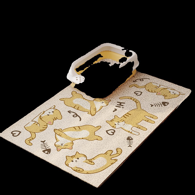 网红可定制猫砂盆垫防外溅垫子丝圈防带出宠物防溅控砂垫子超大号图片