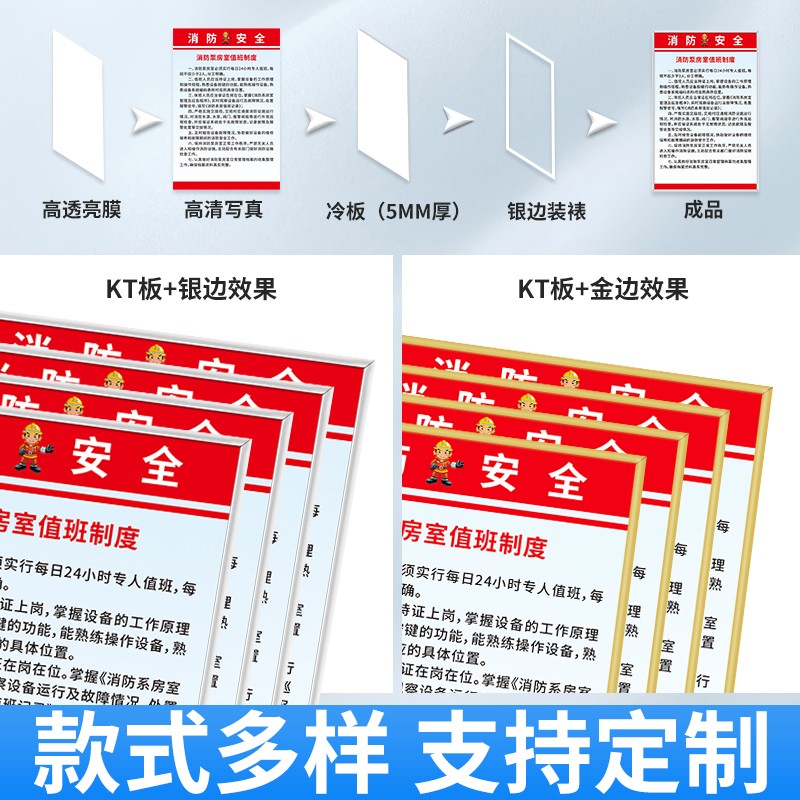 消防水泵房安全管理规章制度牌上墙操作规程流程kt板定制应急预案