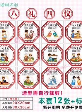 学校班级教室八礼四仪环创主题挂画文明礼仪言谈校园文化海报墙贴