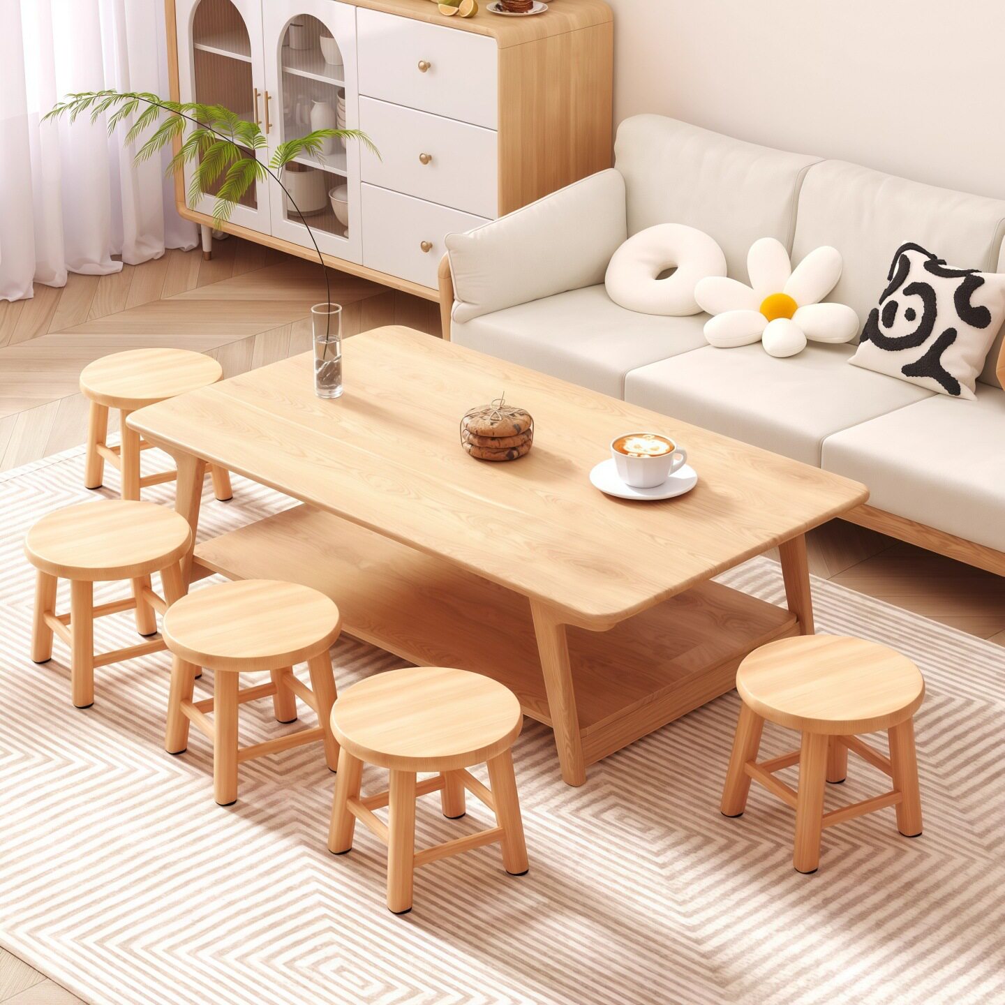 实木小凳子家用矮凳小板凳客厅老式板凳茶几沙发凳圆凳方凳木头凳