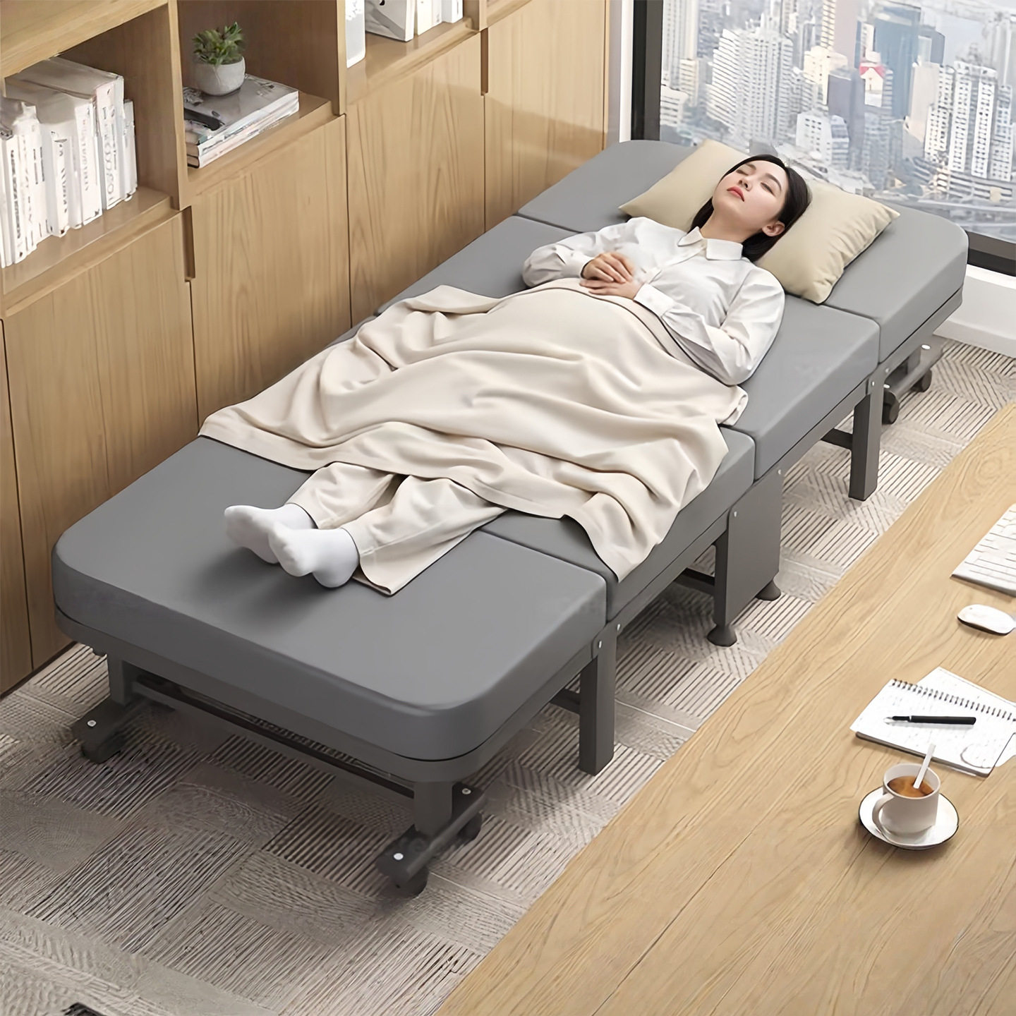 办公室午休折叠床单人躺椅家用简易硬板医院陪护小行军床午睡神器
