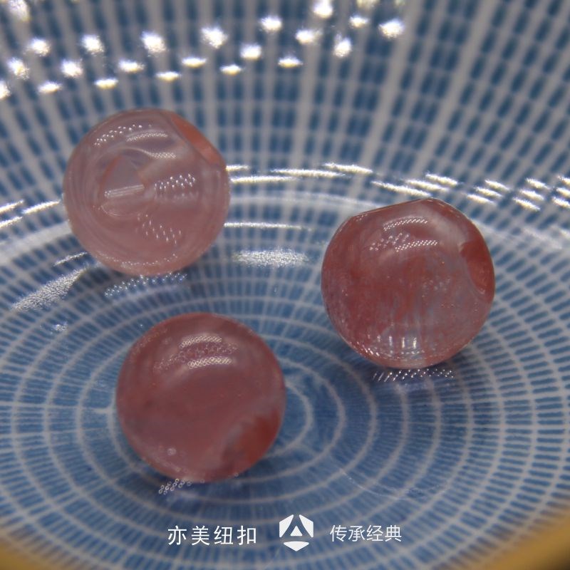 西瓜晶石头侧孔玉石圆珠纽扣定制旗袍中式汉服唐装盘钮子十颗
