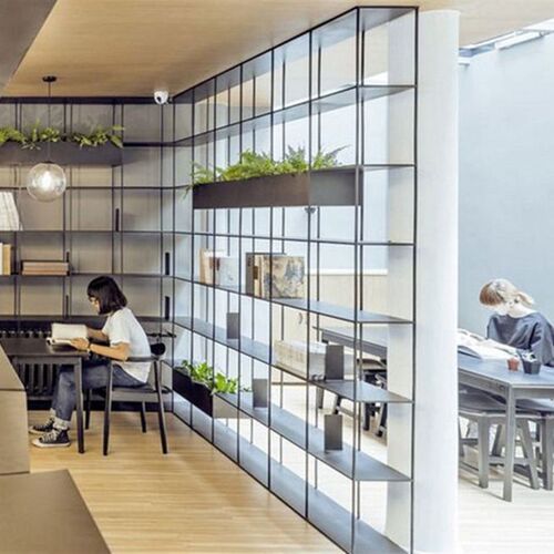 北欧多层置物架loft铁艺实木书架美式创意隔板落地装饰陈列架层架