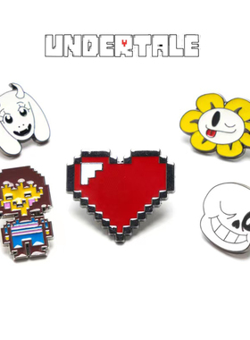 游戏Undertale周边徽章 传说之下角色sans爱心Frisk金属珐琅胸针