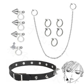 漫画NANA小真周边配饰 BLAST贝斯手冈崎真一同款 COS耳环耳钉项链