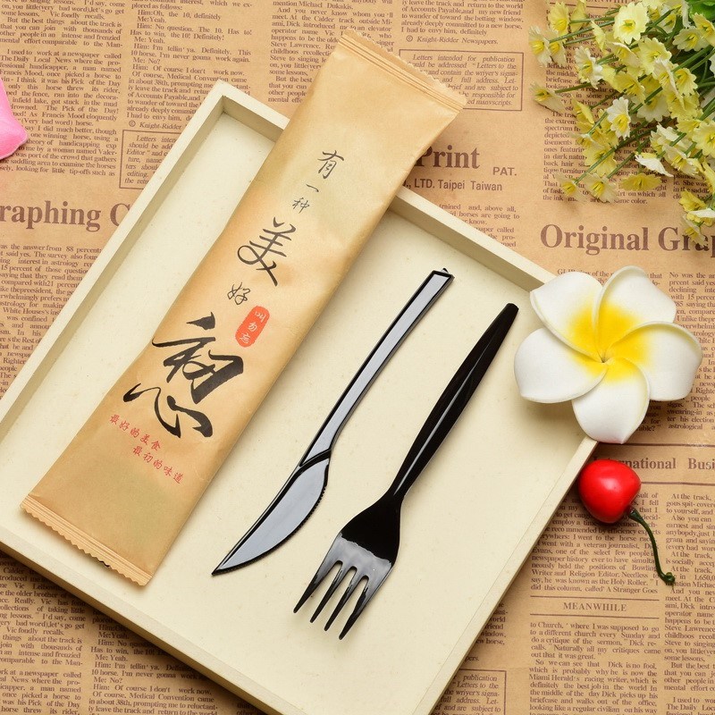 一次性刀叉套装餐具四件套外卖切刀塑料包装蛋糕月饼牛排披萨刀叉