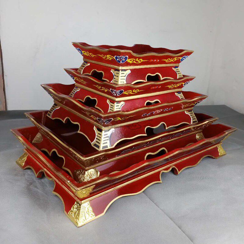 蒙古烤全羊托盘手把肉烤羊腿羊排托盘民族特色餐具蒙餐实木平餐盘