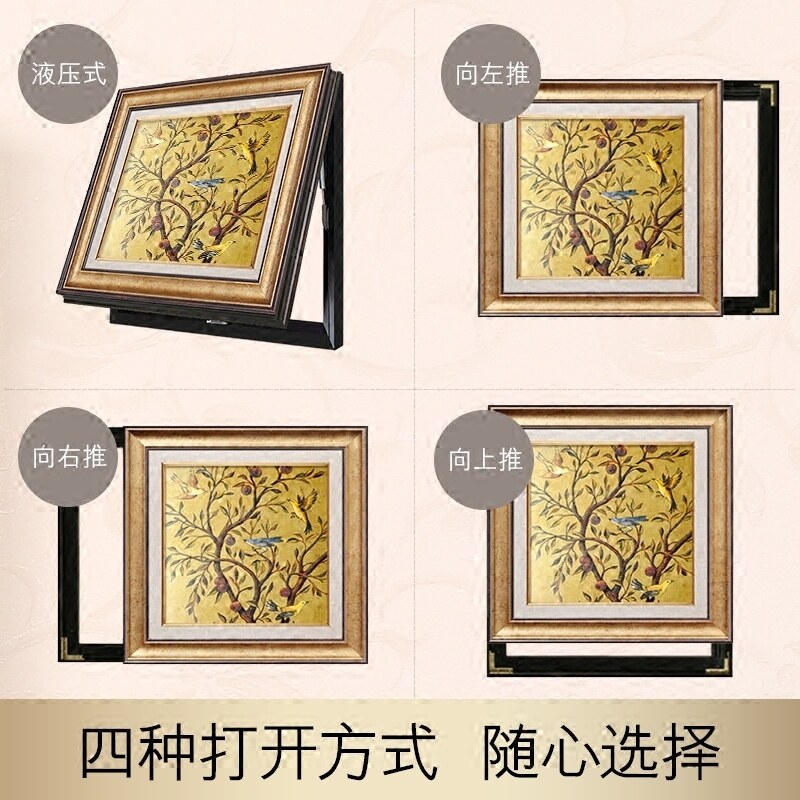 定做遮挡配电箱美式画欧式电闸盒挂画可推拉正方形多媒体电表箱装