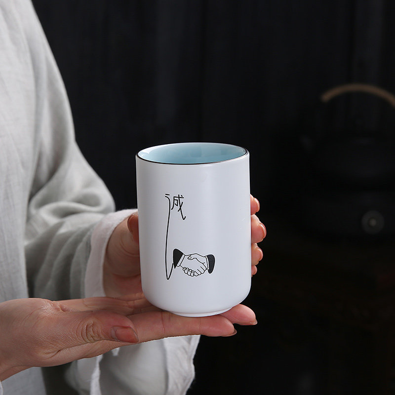 水具一套装家用客厅简约创意办公室水杯陶瓷杯子大号茶壶水壶茶杯