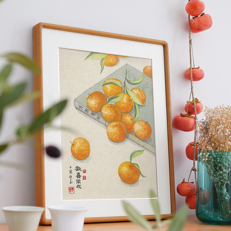 祝嘉x望山小书房新中式餐厅挂画日式原木风卧室客厅寓意好装饰画
