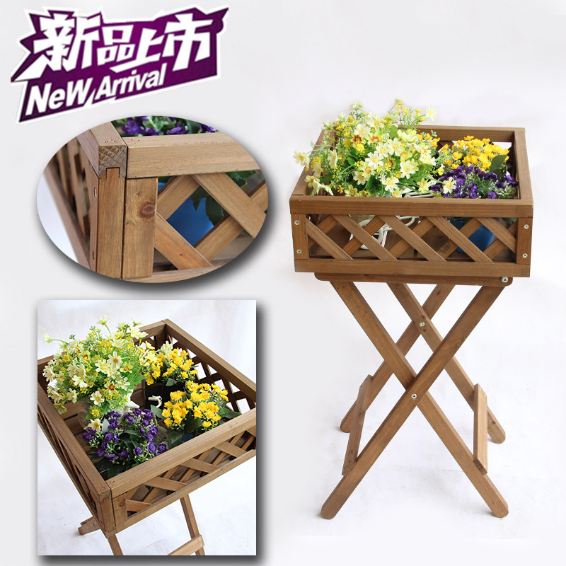 日式文艺木质托台花架阳台客厅室内外田园简约植物装饰收纳置物架
