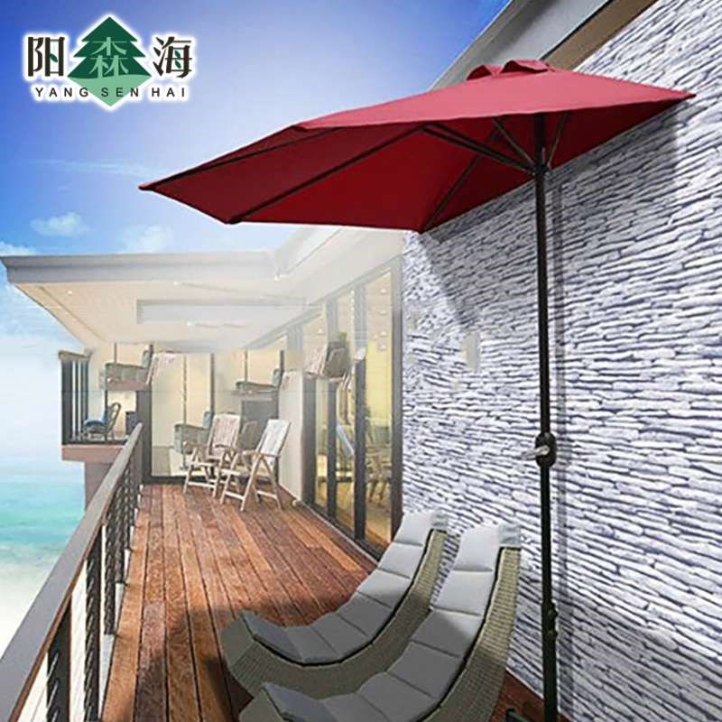 3米网红遮阳伞可调节半边伞半圆户外防晒墙壁伞花园阳台侧边伞
