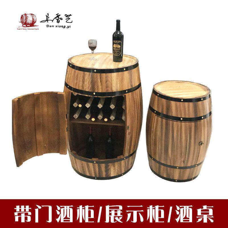 木橡定木桶开门红酒桶20200404存柜实葡萄酒木桶酒道具酒庄装饰桶