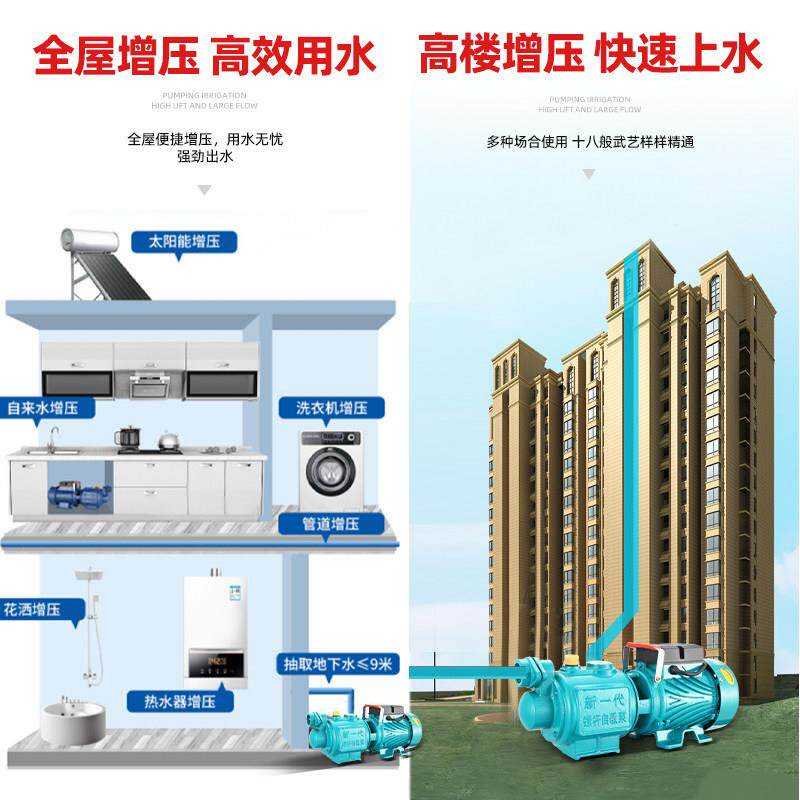 人民水全铜高机家用自吸泵效螺杆增压泵全自动抽电水螺旋自吸泵机