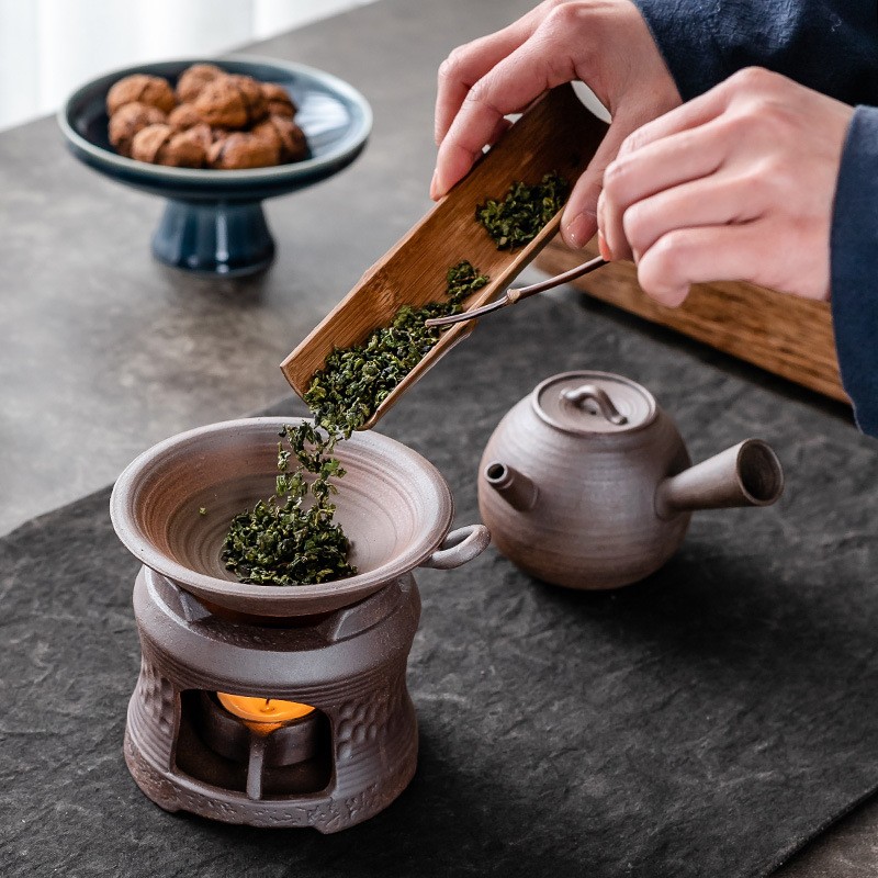 宋代点茶烤茶炉粗陶温茶烘焙炉醒茶去味茶叶提香器加热保温炉简约