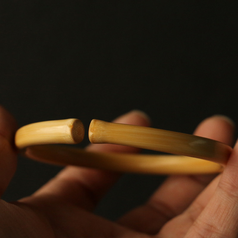 精品纯手工制作天然实心竹手镯竹雕竹制手环竹枝手链创意文玩把件